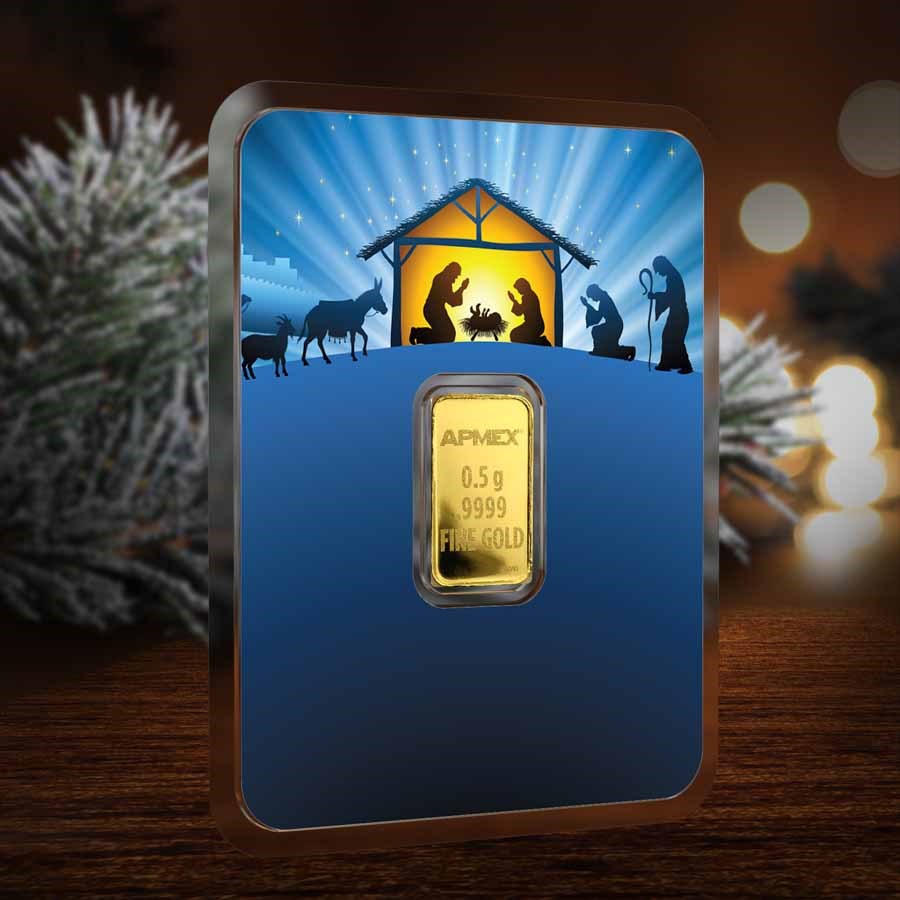 1/2 gram Gold Bar - APMEX (w/Nativity Card, In TEP)