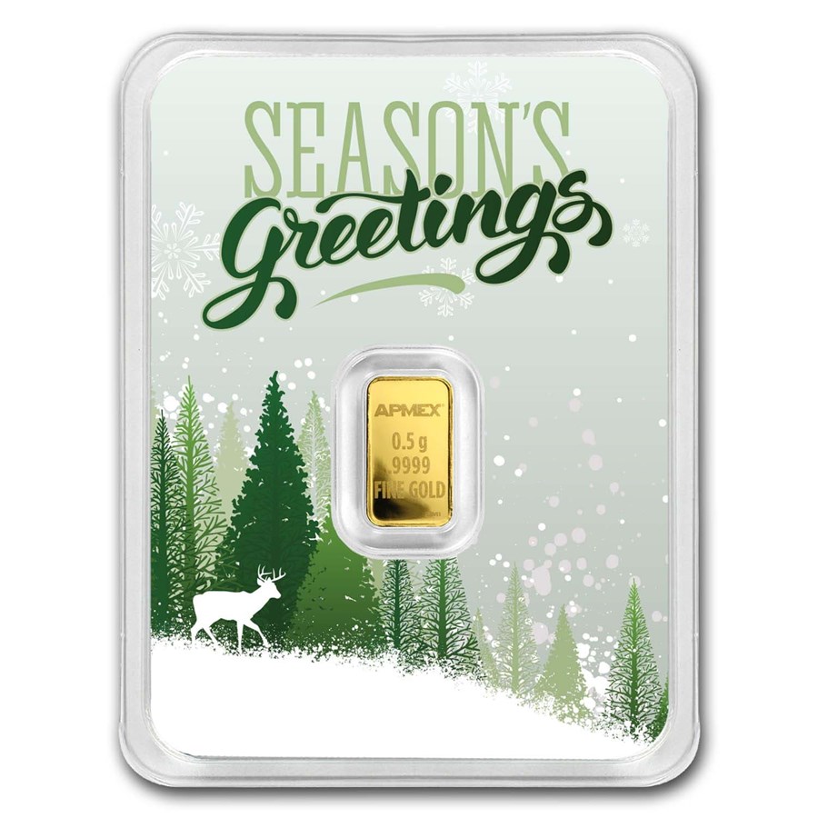 1/2 gram Gold Bar - APMEX (w/Season's Greetings Card, In TEP)