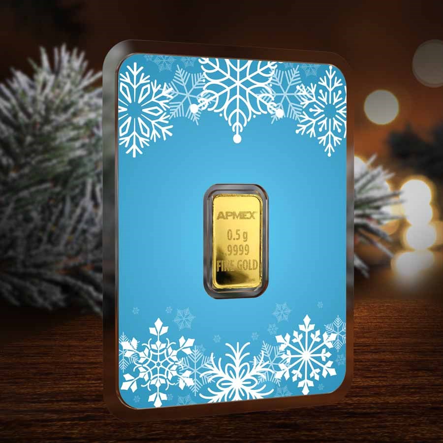 1/2 gram Gold Bar - APMEX (w/Snowflake Card, In TEP)