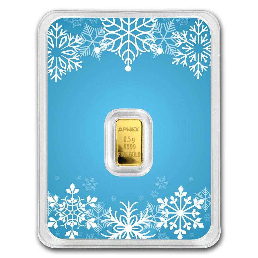 1/2 gram Gold Bar - APMEX (w/Snowflake Card, In TEP)