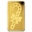 1/2 gram Gold Bar - Candy Cane (w/Red Ornament Card, In TEP)