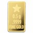 1/2 gram Gold Bar - Christmas Tree (w/Red Ornament Card, In TEP)