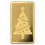 1/2 gram Gold Bar - Christmas Tree (w/Red Ornament Card, In TEP)