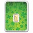 1/2 gram Gold Bar - Half Gram of Luck (Green Lucky Clover Card)