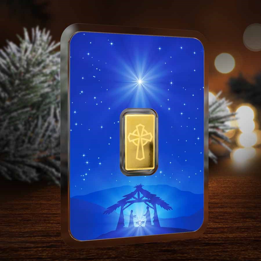 1/2 gram Gold Bar - Holy Cross (w/Star of Bethlehem Card, In TEP)