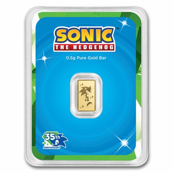 1/2 gram Gold Bar in TEP - Sonic the Hedgehog 35th Anniversary