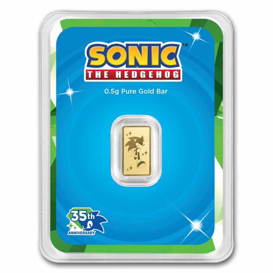 1/2 gram Gold Bar in TEP - Sonic the Hedgehog 35th Anniversary
