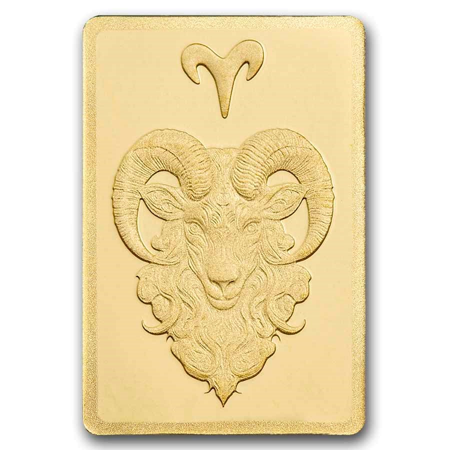1/2 gram Gold Bar - PAMP Suisse Zodiacs: Aries