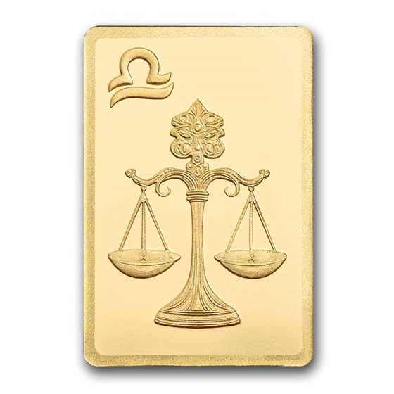 1/2 gram Gold Bar - PAMP Suisse Zodiacs: Libra