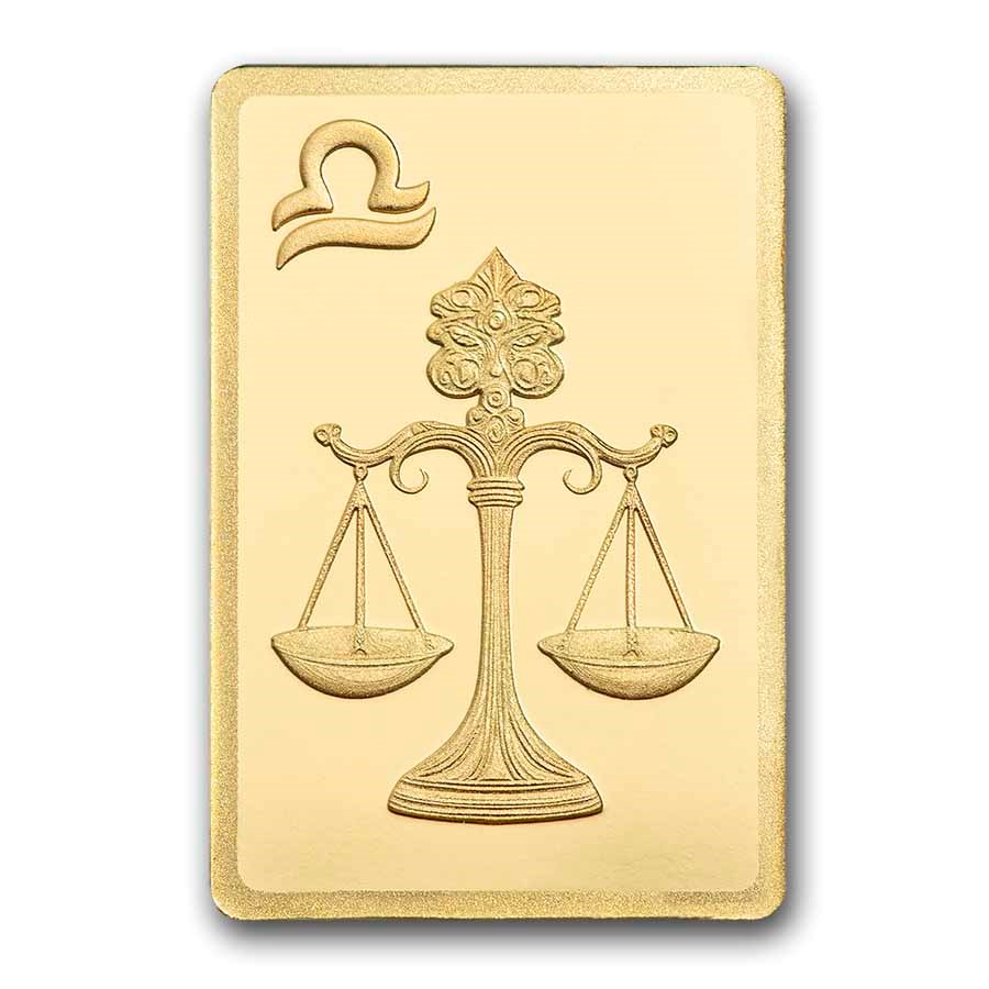 1/2 gram Gold Bar - PAMP Suisse Zodiacs: Libra
