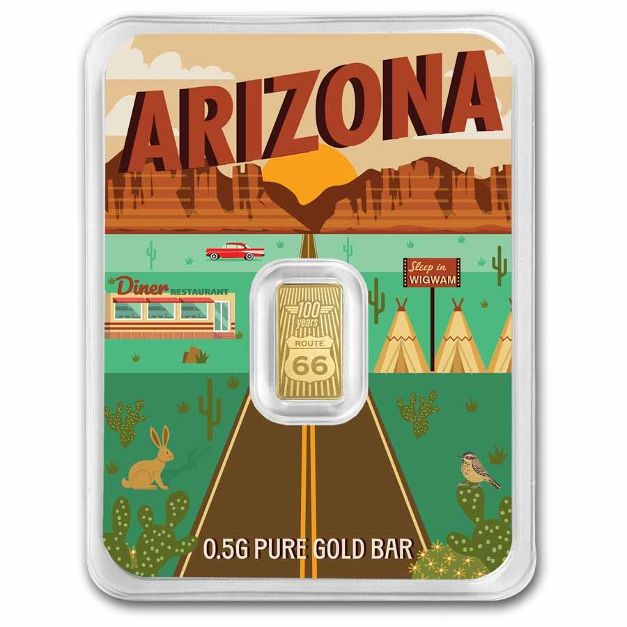 1/2 gram Gold Bar - Route 66 (Arizona TEP)