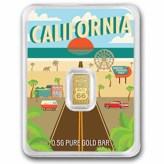 1/2 gram Gold Bar - Route 66 (California TEP)