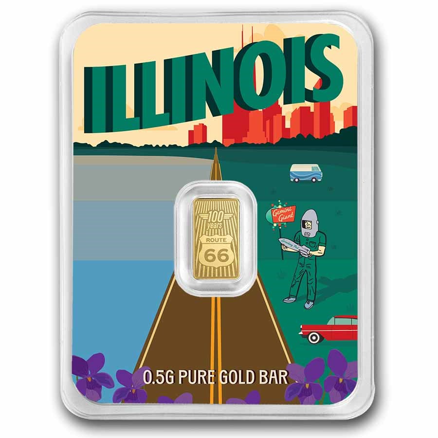 1/2 gram Gold Bar - Route 66 (Illinois TEP)