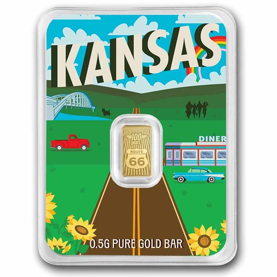 1/2 gram Gold Bar - Route 66 (Kansas TEP)