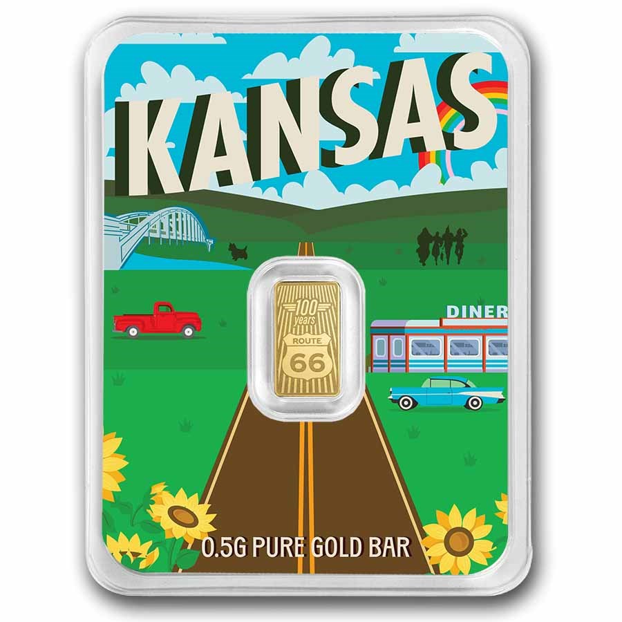 1/2 gram Gold Bar - Route 66 (Kansas TEP)