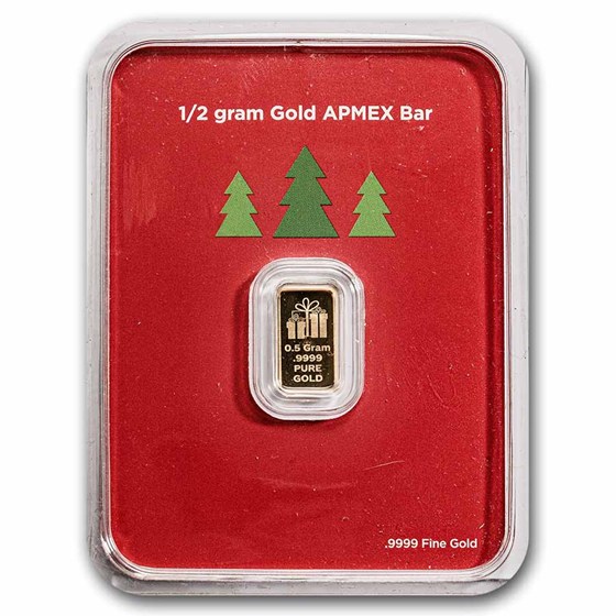 Tree Of Gold 1/2 gram Gold Bar - Santa (w/Christmas Trees Card, In TEP)