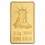 1/2 gram Gold Bar - United States Flag & Statue of Liberty