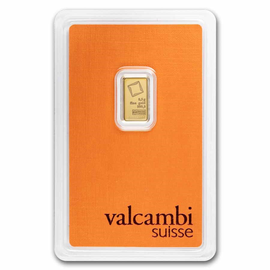1/2 gram Gold Bar - Valcambi (In Assay)