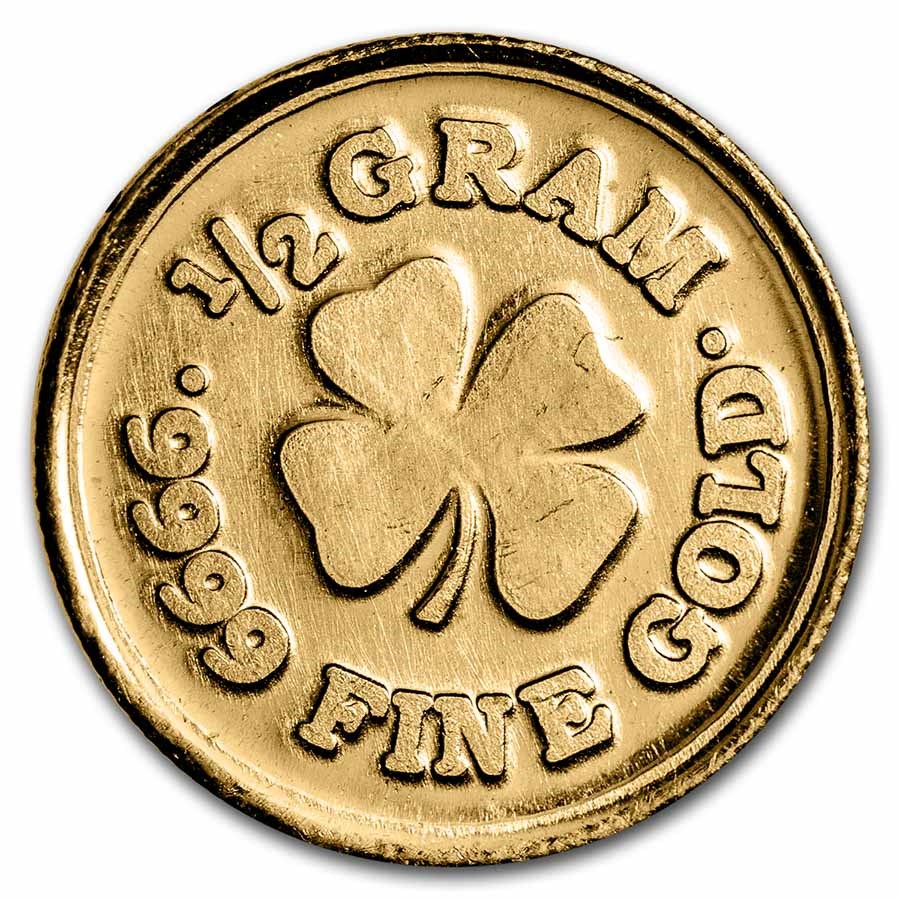 1/2 gram Gold Round - Four Leaf Clover