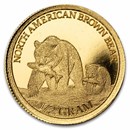 1/2 gram Gold Round: North American Brown Bear - MPM