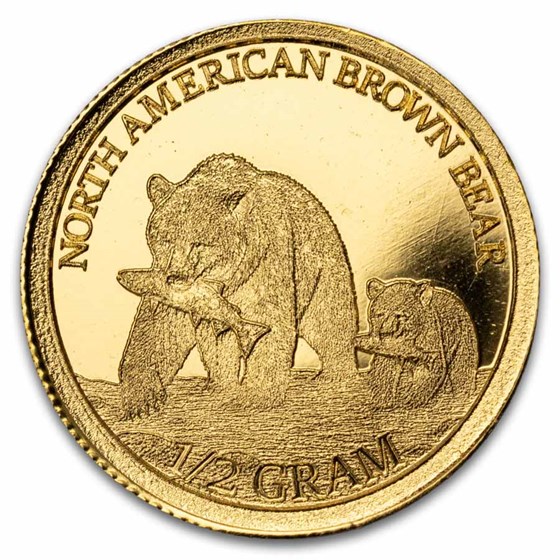 1/2 gram Gold Round: North American Brown Bear - MPM