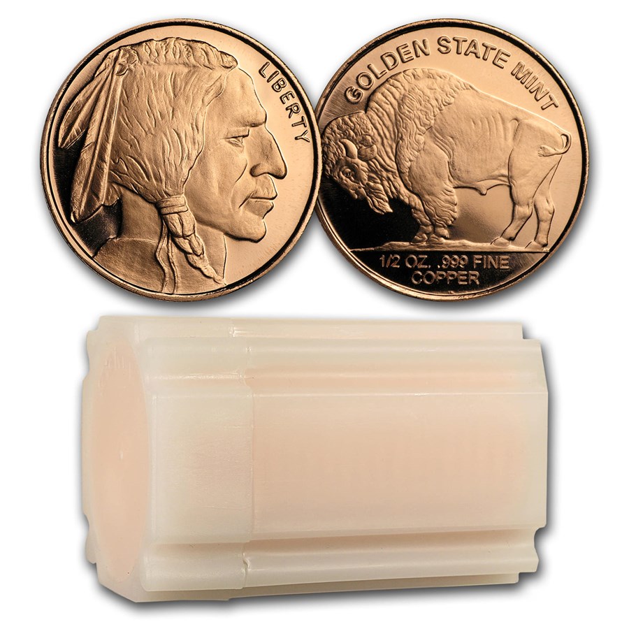 Buy 1/2 oz Copper Round Buffalo (20 count tube) APMEX