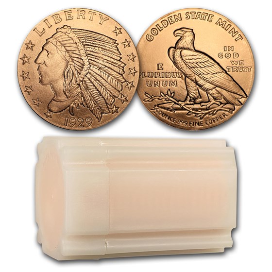 1/2 oz Copper Round - Incuse Indian (20 count tube) 1/2 oz Copper Round - Incuse Indian (20 count tube)