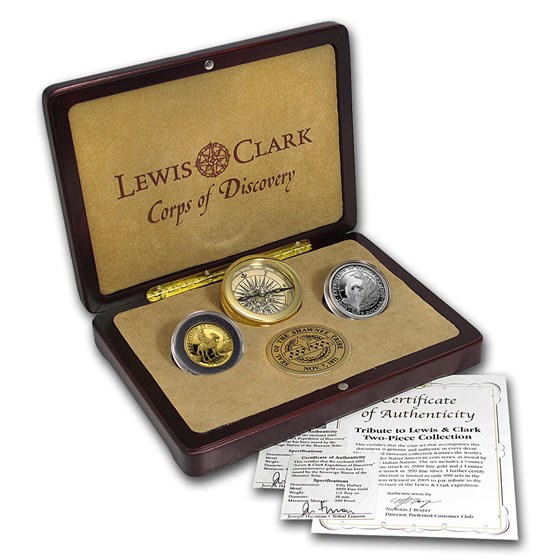 1/2 oz Gold & 1 oz Silver Round - 2005 Shawnee Tribe 2-Coin Set 1/2 oz Gold & 1 oz Silver Round - 2005 Shawnee Tribe 2-Coin Set