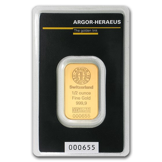 1/2 oz Gold Bar - Argor-Heraeus (In Assay) 1/2 oz Gold Bar - Argor-Heraeus (In Assay)