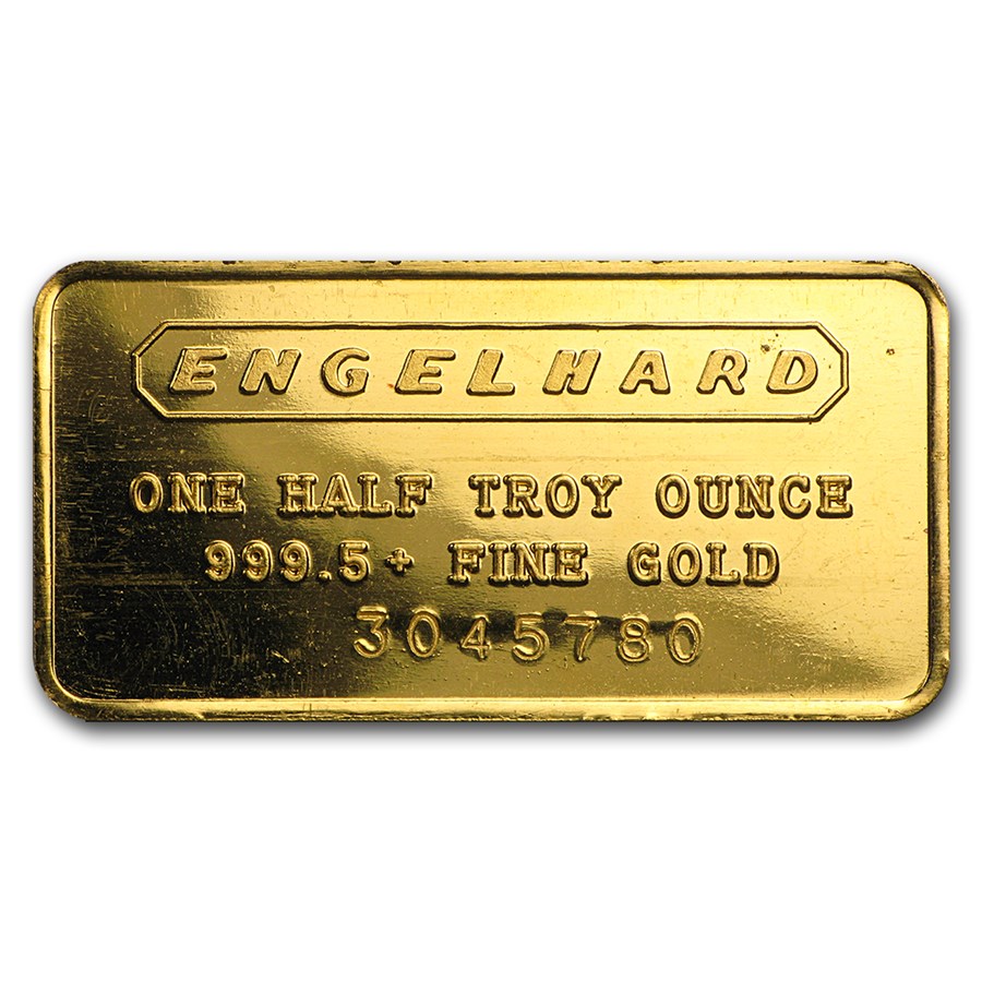 Buy 1/2 oz Gold Bar Engelhard (7digit Serial , Frosted Reverse) APMEX