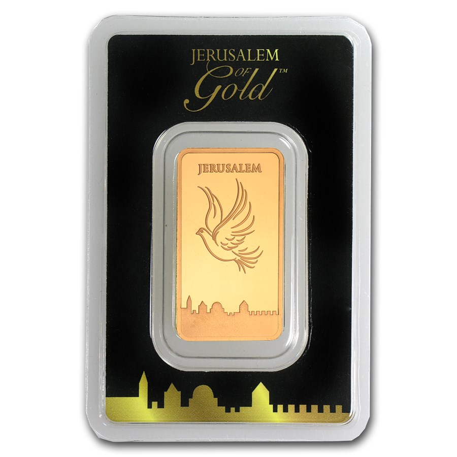 1/2 oz Gold Bar Holy Land Mint Dove of Peace (In Assay)
