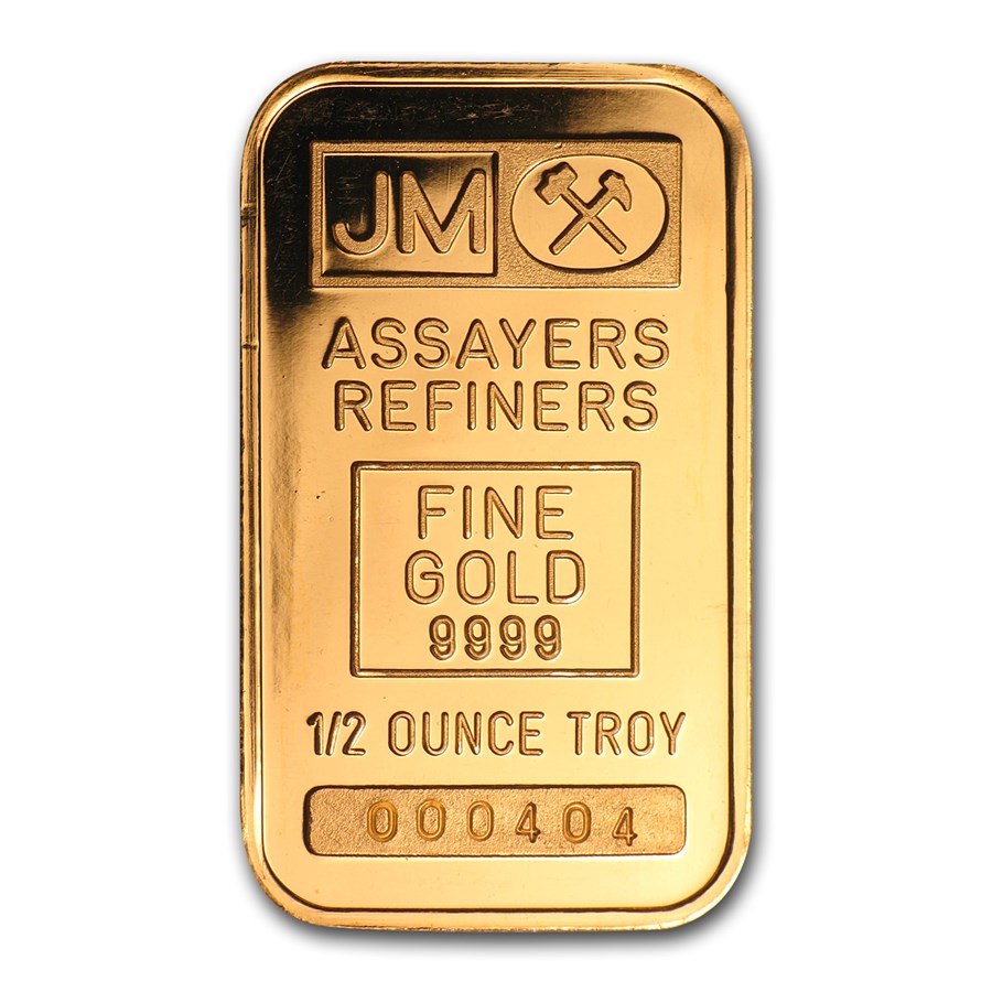 Buy 1/2 oz Gold Bar Johnson Matthey (Plain Back) APMEX