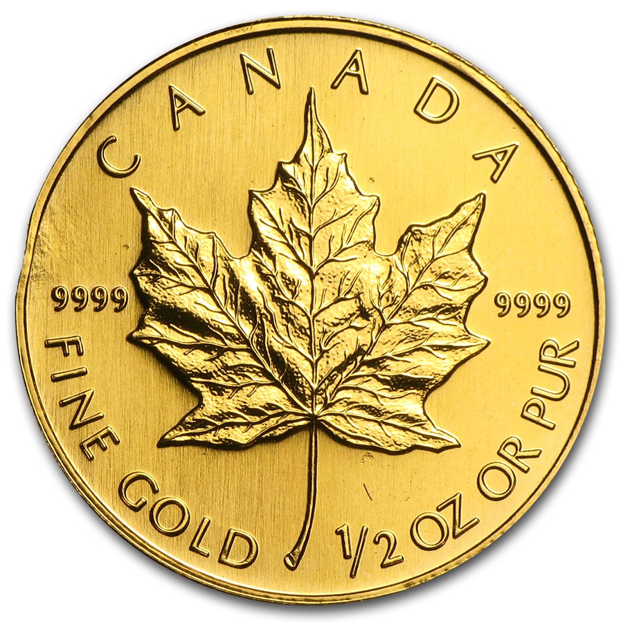 1/2 oz Gold Canadian Maple Leaf (Abrasions)