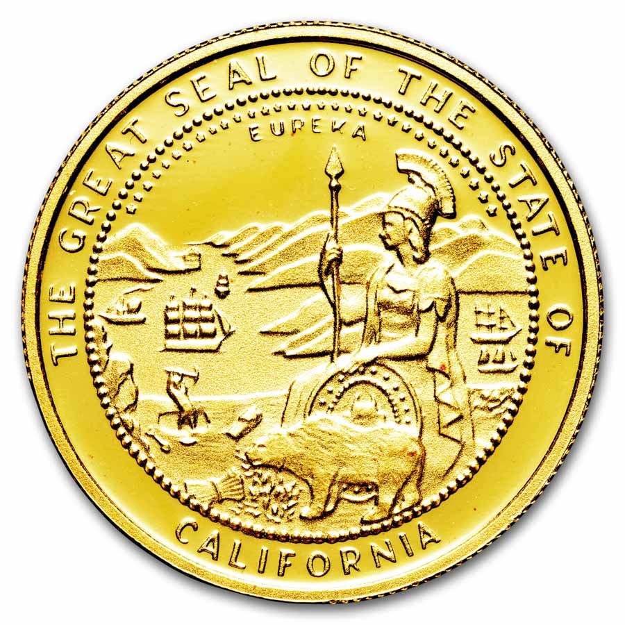 1/2 oz Gold Round - 1987 Great Seal of California (Rarities Mint)