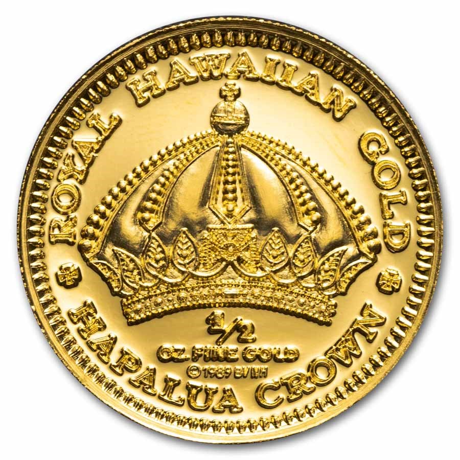 1/2 oz Gold Round - 1989 Liliuokalani Hawaii Proof Gold