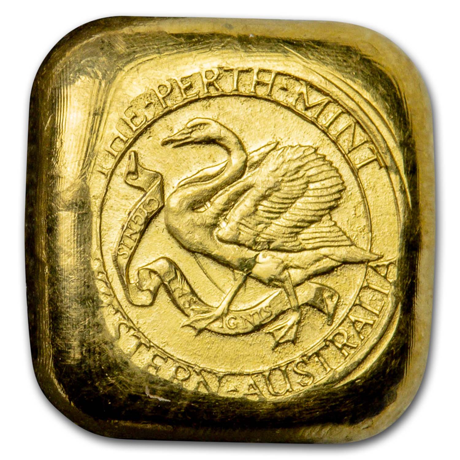 Buy 1/2 oz Gold Square Button - Perth Mint (Poured, Old Style Swan