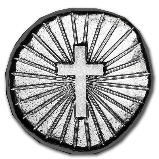 1/2 oz Hand Poured Lucky Pieces - 9Fine Mint (Cross) 1/2 oz Hand Poured Lucky Pieces - 9Fine Mint (Cross)
