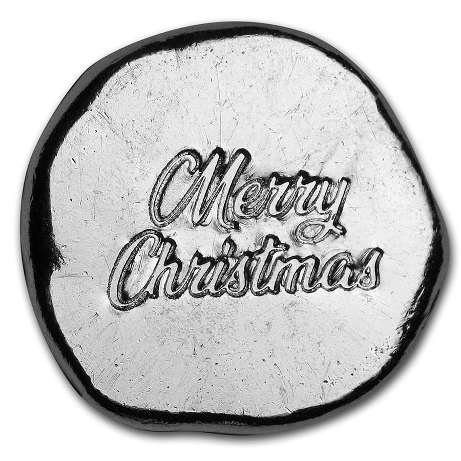 Buy 1/2 oz Hand Poured Lucky Pieces - 9Fine Mint (Merry Christmas