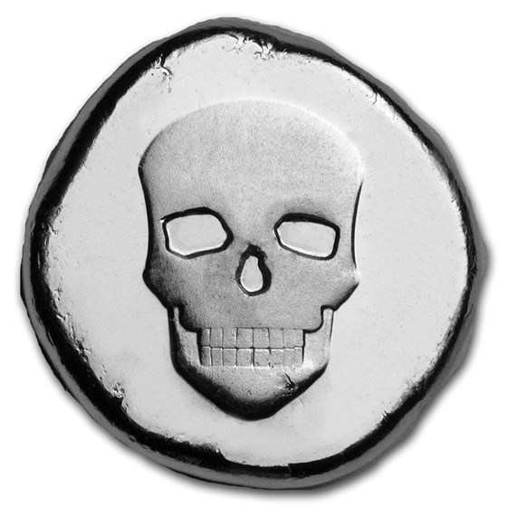 1/2 oz Hand Poured Lucky Pieces - 9Fine Mint (Skull, Type l)