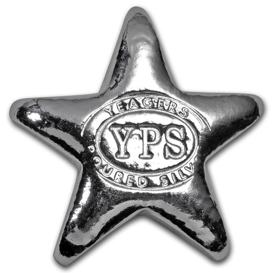 1/2 oz Hand Poured Silver Star - YPS 1/2 oz Hand Poured Silver Star - YPS