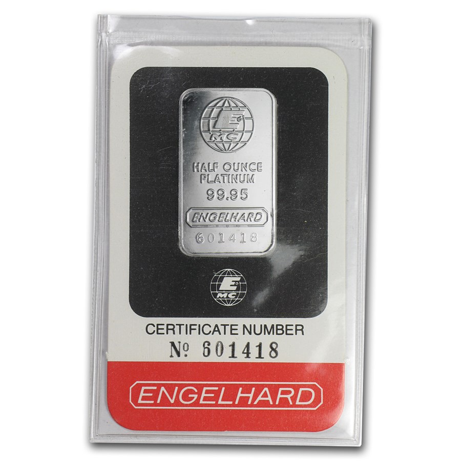1/2 oz Platinum Bar - Engelhard (In Assay)