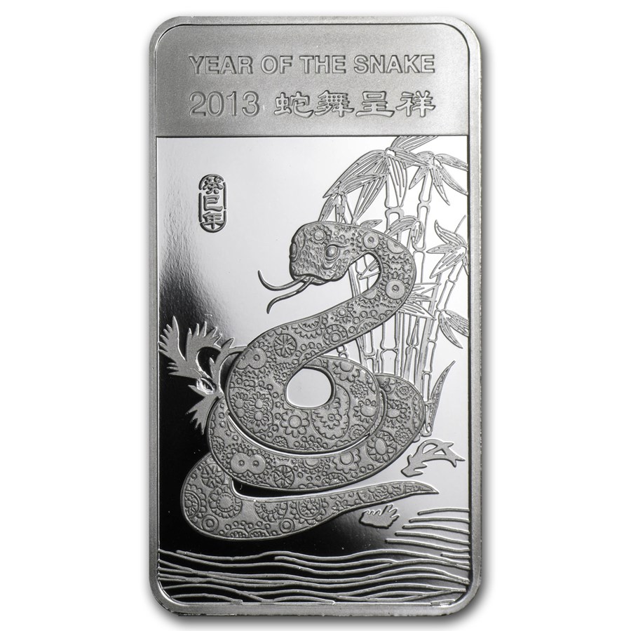 1/2 oz Silver Bar - APMEX (2013 Year of the Snake)