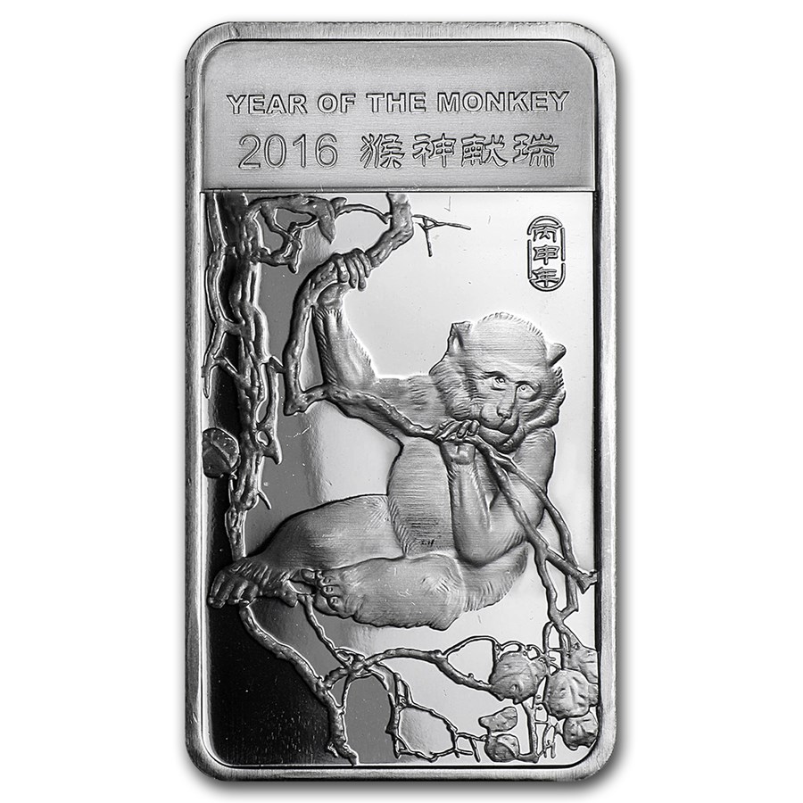 1/2 oz Silver Bar - APMEX (2016 Year of the Monkey)
