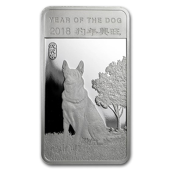 1/2 oz Silver Bar - APMEX (2018 Year of the Dog)