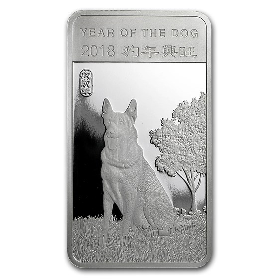 1/2 oz Silver Bar - APMEX (2018 Year of the Dog) 1/2 oz Silver Bar - APMEX (2018 Year of the Dog)