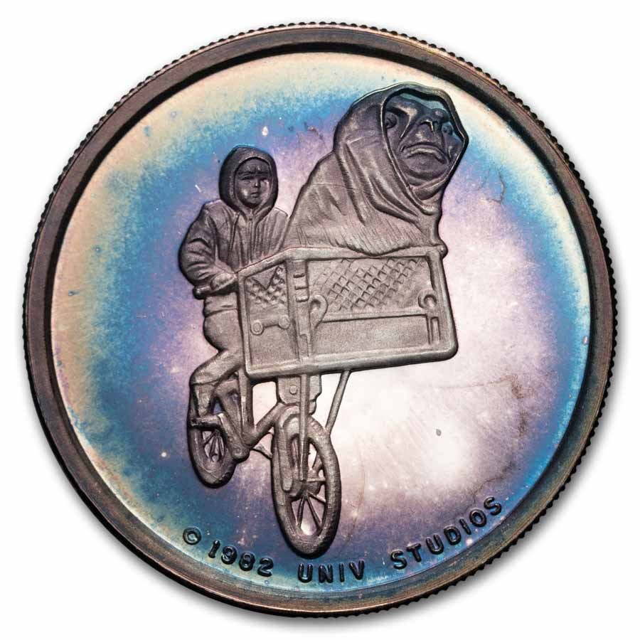1/2 oz Silver Round- 1982 Extra Terrestrial (E.T. & Elliott, Cap)