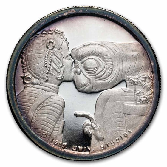 1/2 oz Silver Round- 1982 Extra Terrestrial (E.T. & Gertie, Cap.)
