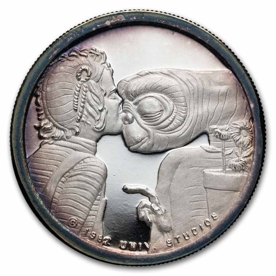 1/2 oz Silver Round- 1982 Extra Terrestrial (E.T. & Gertie, Cap.)