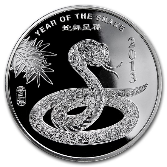 1/2 oz Silver Round - APMEX (2013 Year of the Snake)