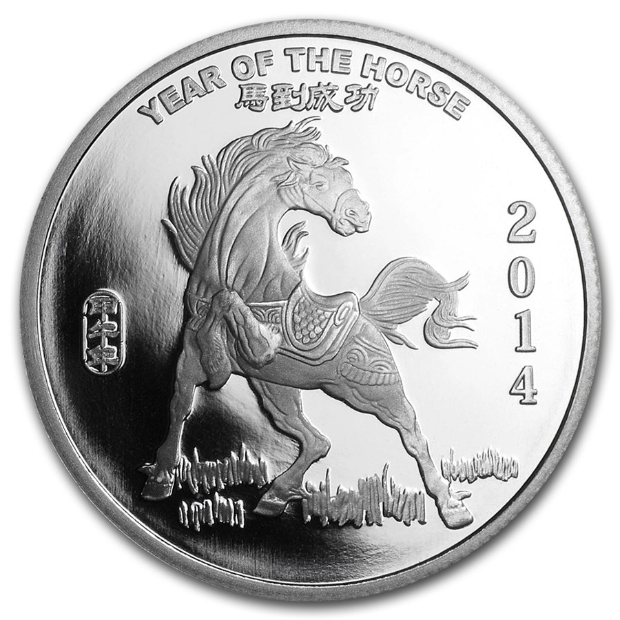 1/2 oz Silver Round - APMEX (2014 Year of the Horse)